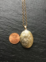 oval Gold locket, with choose your chain, add a birthstone, add an initial, photo locket, gift for her, add your photo,