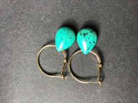 turquoise hoop earrings, statement earrings, hoops, gift for her,