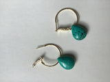 turquoise hoop earrings, statement earrings, hoops, gift for her,