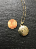 small round Gold locket, with choose your chain, add a birthstone, add an initial, photo locket, gift for her, add your photo,