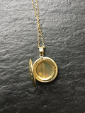 small round Gold locket, with choose your chain, add a birthstone, add an initial, photo locket, gift for her, add your photo,