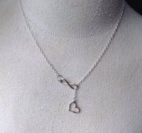 Infinite Love symbol and Heart Necklace, polyamory, poly jewelry, infinity jewelry, valentines gift,