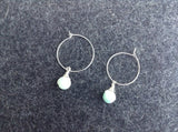Silver Hoop Earrings with Amazonite Drops