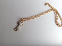 Rose Gold Kitty Cat Enamel Charm choker Necklace, cat necklace