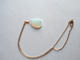 Opalite Necklace in Rose Gold, Sea Opalite Glass Pendant Necklace