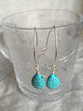 Tear drop Turquoise earrings, silver earrings, Boho jewelry, turquoise jewelry, southwestern style earrings