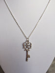 Silver Skeleton Key Necklace, Steampunk Key Necklace, steampunk jewelry