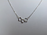 Three Interlocking Hearts Necklace, Heart Necklace, Bridal Jewelry,