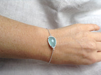 Crystal and silver Bracelet, Aqua Crystal Bracelet, Bridesmaid Gift, Mothers Day