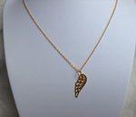 Gold Wing Necklace, wing charm, tiny gold wing necklace, angel wing