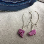 Raw stone Druzy Earrings, Pink Druzy Earrings, Drusy, Graduation Gift, Boho Jewelry,