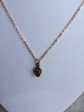 Rose Gold Necklace with Pinecone charm, Pinecone Charm Necklace