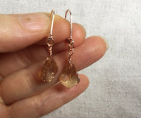 Crystal Rose Gold Pearl Earrings, rose gold earrings,