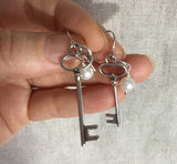Steampunk Skeleton Key Earrings