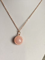 Rose Quartz Rose Gold necklace,