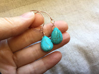 Rose gold Turquoise earrings, Boho jewelry Turquoise Earrings, turquoise jewelry, graduation gift, southwestern style earrings