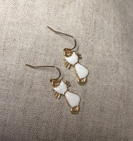 Rose Gold Kitty Cat Charm earrings