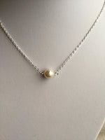 Rose gold Pearl necklace,  Pearl Rose Gold necklace, rose gold necklace, necklace